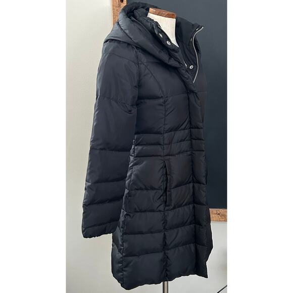 Michael Kors Down Puffer Coat S Black Packable Hooded Long Winter Designer - Picture 4 of 13